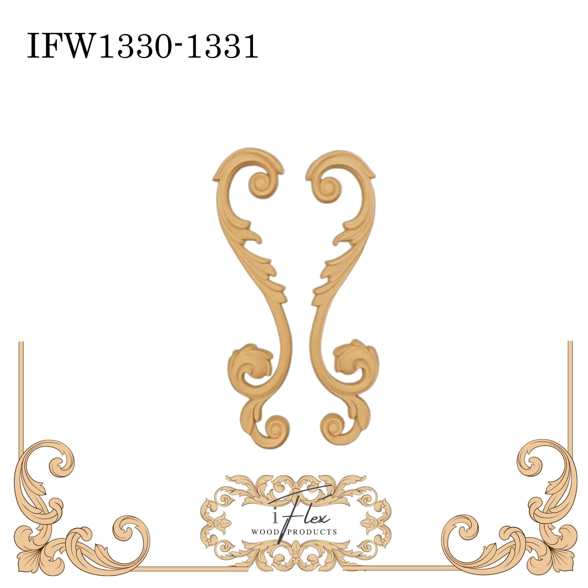 Large Scroll Applique IFW 1330-1331